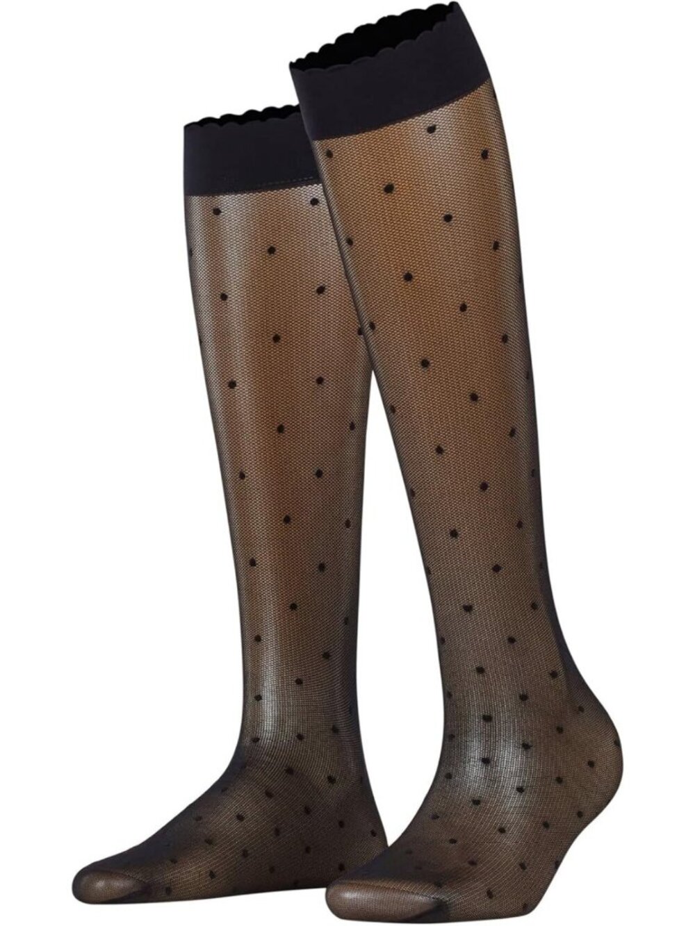 Ultra Sheer Dot Knee-High Socks - Patterned Stockings for Casual & Dress Wear